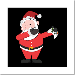 Dabbing Santa Claus Christmas Video Game Gamer Posters and Art